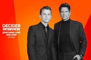John Owen Lowe and Rob Low on an orange background