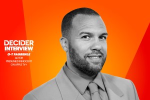 O-T FAGBENLE in black and white on a bright orange background