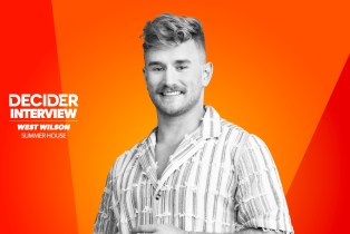 West Wilson in black and white on a bright orange background