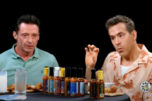 Hugh Jackman and Ryan Reynolds on 'Hot Ones'.
